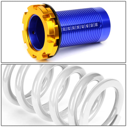 COILOVER 88-00 HONDA CIVIC / 88-91 CRX / 93-97 DEL SOL / 90-01 INTEGRA - SCALE - BLUE SLEEVES / GOLD TOP / WHITE SPRING