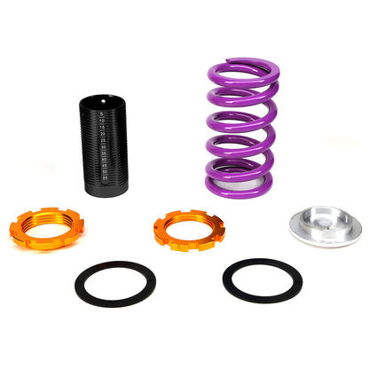 COILOVER 88-00 HONDA CIVIC / 88-91 CRX / 93-97 DEL SOL / 90-01 INTEGRA - SCALE - BLACK SLEEVES / GOLD TOP / PURPLE SPRING