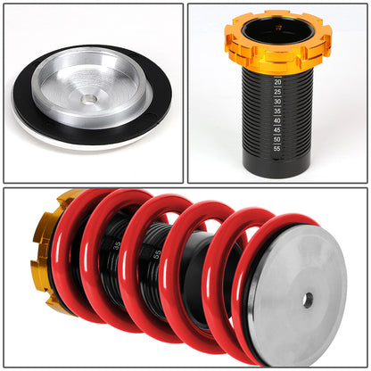 COILOVER 88-00 HONDA CIVIC / 88-91 CRX / 93-97 DEL SOL / 90-01 INTEGRA - SCALE - BLACK SLEEVES / GOLD TOP / RED SPRING