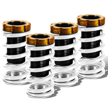 COILOVER 88-00 HONDA CIVIC / 88-91 CRX / 93-97 DEL SOL / 90-01 INTEGRA - SCALE - BLACK SLEEVES / GOLD TOP / WHITE SPRING