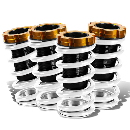 COILOVER 88-00 HONDA CIVIC / 88-91 CRX / 93-97 DEL SOL / 90-01 INTEGRA - SCALE - BLACK SLEEVES / GOLD TOP / WHITE SPRING