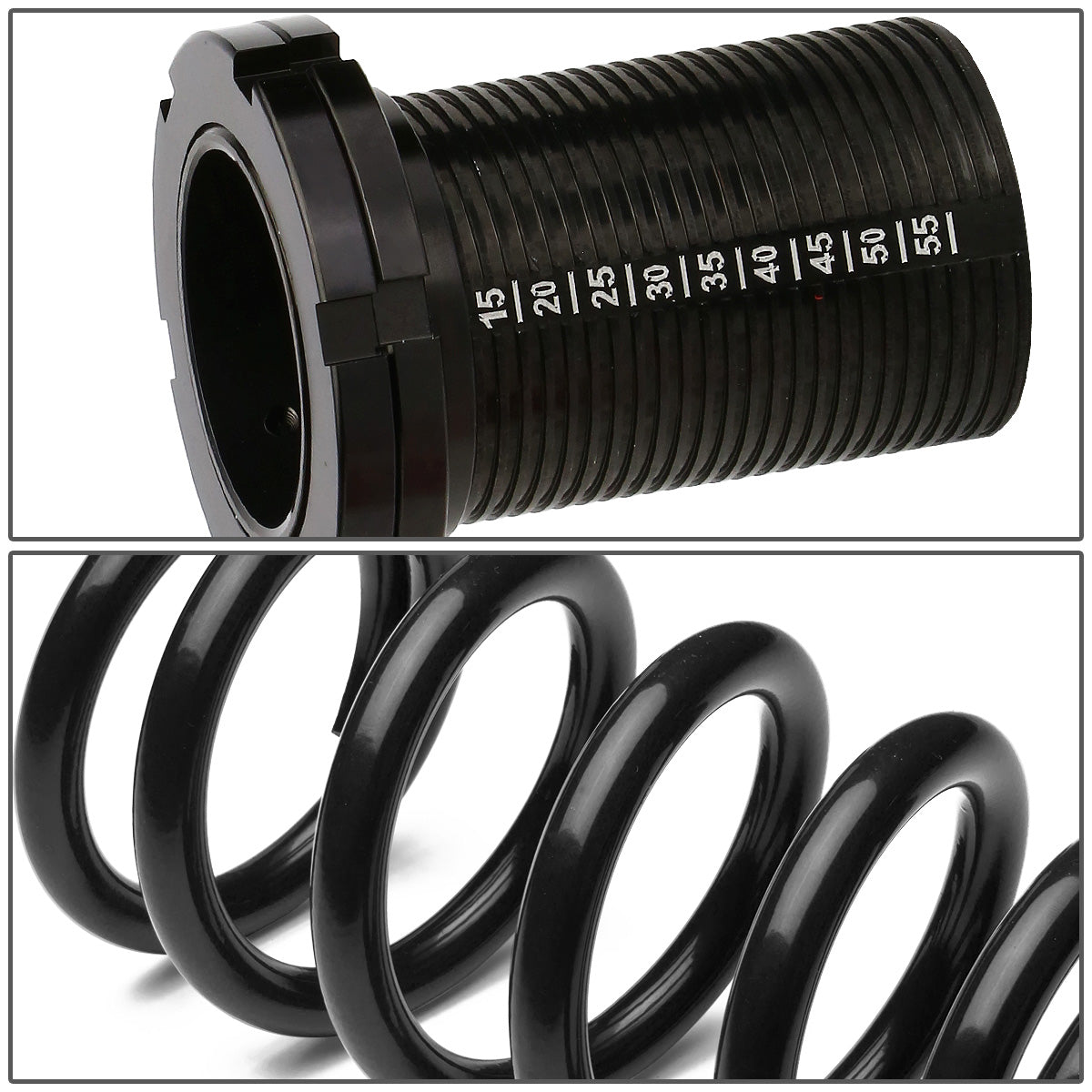 COILOVER 88-00 HONDA CIVIC / 88-91 CRX / 93-97 DEL SOL / 90-01 INTEGRA - SCALE - BLACK SLEEVES / BLACK TOP / BLACK SPRING