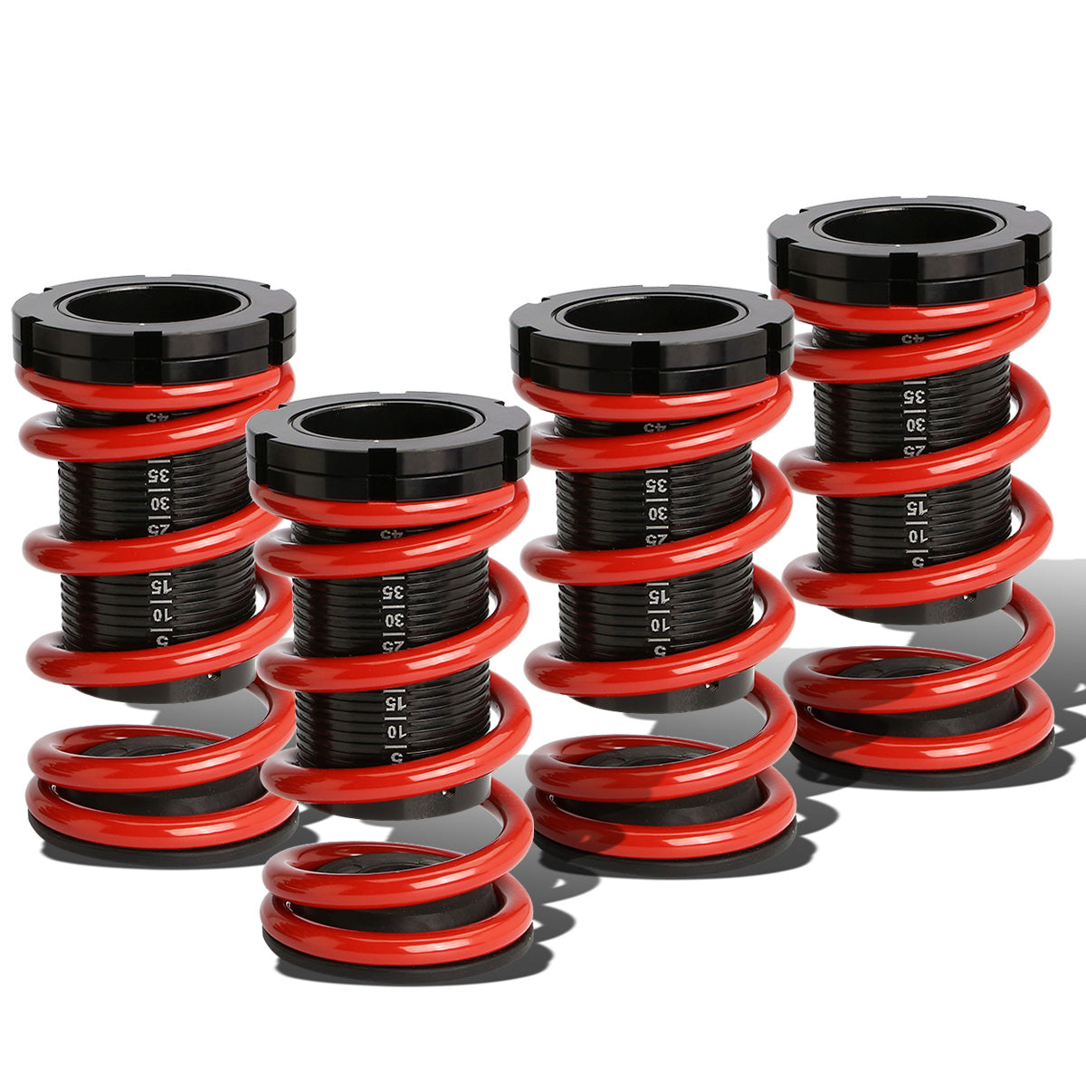 COILOVER 88-00 HONDA CIVIC / 88-91 CRX / 93-97 DEL SOL / 90-01 INTEGRA - SCALE - BLACK SLEEVES / BLACK TOP / RED SPRING