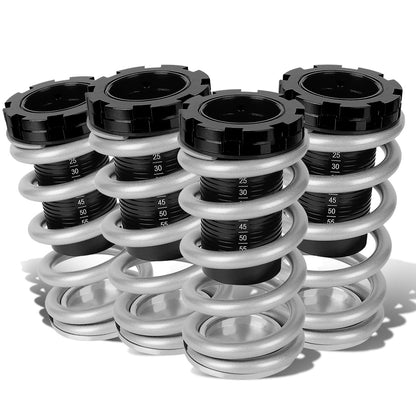 COILOVER 88-00 HONDA CIVIC / 88-91 CRX / 93-97 DEL SOL / 90-01 INTEGRA - SCALE - BLACK SLEEVES / BLACK TOP / SILVER SPRING