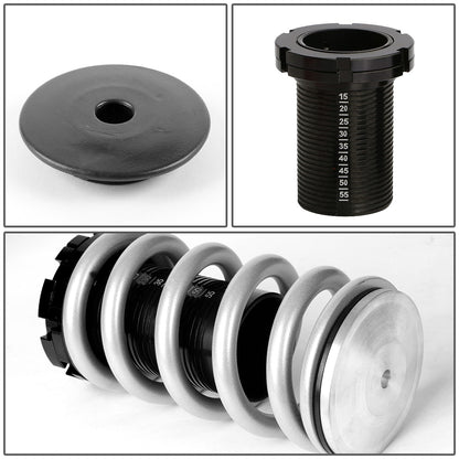 COILOVER 88-00 HONDA CIVIC / 88-91 CRX / 93-97 DEL SOL / 90-01 INTEGRA - SCALE - BLACK SLEEVES / BLACK TOP / SILVER SPRING