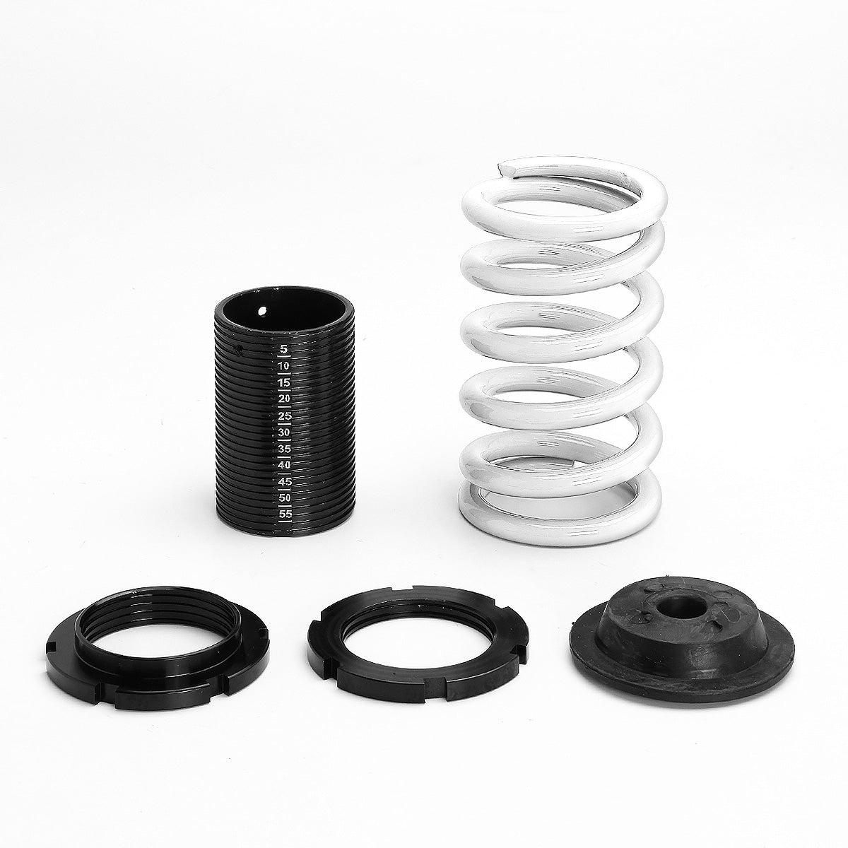 COILOVER 88-00 HONDA CIVIC / 88-91 CRX / 93-97 DEL SOL / 90-01 INTEGRA - SCALE - BLACK SLEEVES / BLACK TOP / WHITE SPRING