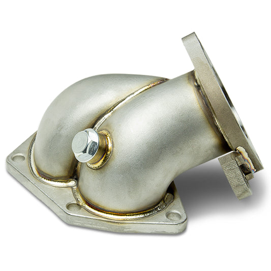 TURBO MANIFOLD TURBO ELBOW DOWNPIPE - STAINLESS STEEL - 03-06 MITSUBISHI EVOLUTION EVO 8/9 4G63 - NON-POLISHED