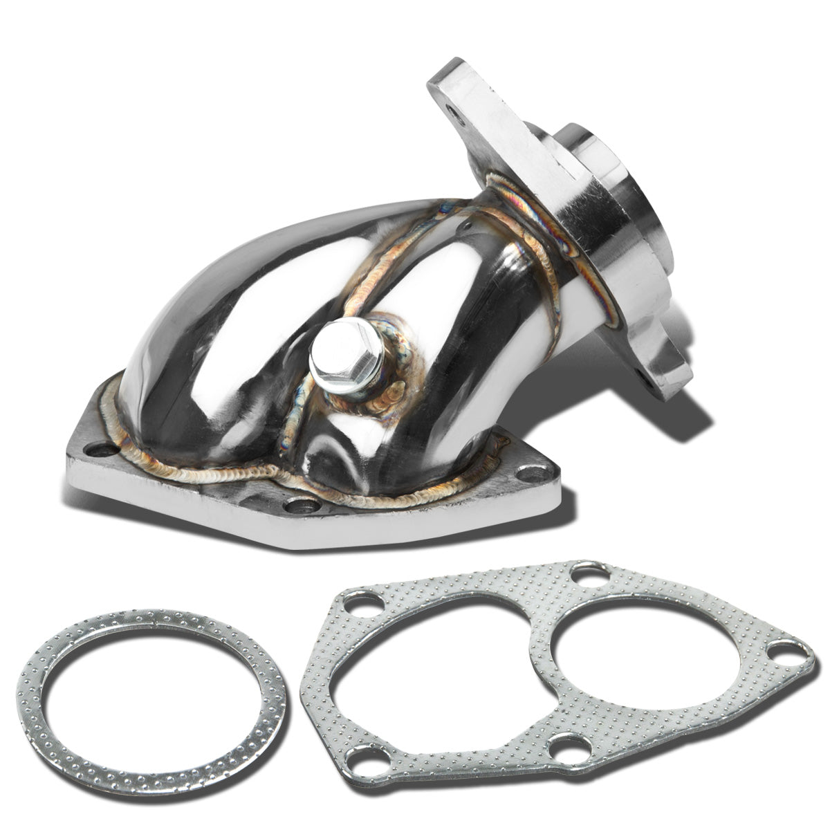 TURBO MANIFOLD TURBO ELBOW DOWNPIPE - STAINLESS STEEL - 03-08 MITSUBISHI EVO 8