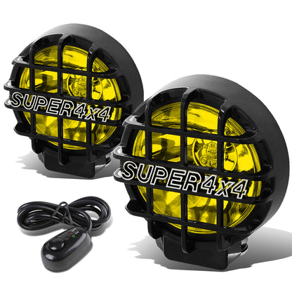 FAROS DE NIEBLA UNIVERSAL - ROUND - 6 INCH SUPER 4X4 - W/ SWITCH - H3 BULB - AMBER / BLACK