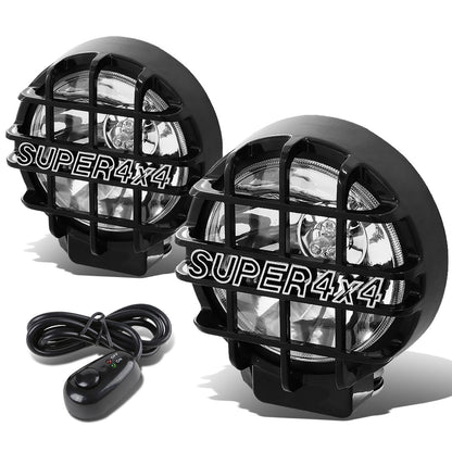 FAROS DE NIEBLA UNIVERSAL - ROUND - 6 INCH SUPER 4X4 - W/ SWITCH - H3 BULB - CHROME / BLACK