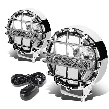 FAROS DE NIEBLA UNIVERSAL - ROUND - 6 INCH SUPER 4X4 - W/ SWITCH - H3 BULB - CHROME / CHROME