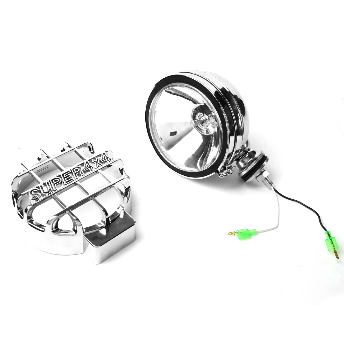 FAROS DE NIEBLA UNIVERSAL - ROUND - 6 INCH SUPER 4X4 - W/ SWITCH - H3 BULB - CHROME / CHROME