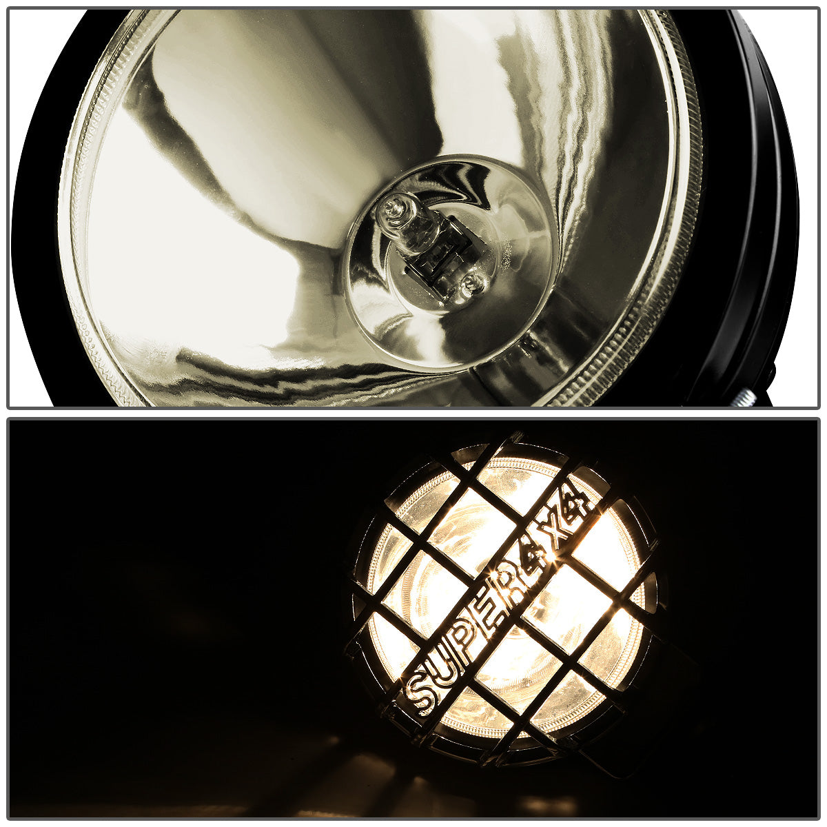 FAROS DE NIEBLA UNIVERSAL - ROUND - 6 INCH SUPER 4X4 - W/ SWITCH - H3 BULB - SMOKE / BLACK