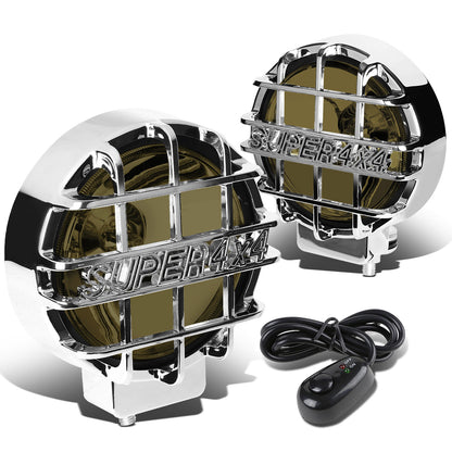 FAROS DE NIEBLA UNIVERSAL - ROUND - 6 INCH SUPER 4X4 - W/ SWITCH - H3 BULB - SMOKE / CHROME
