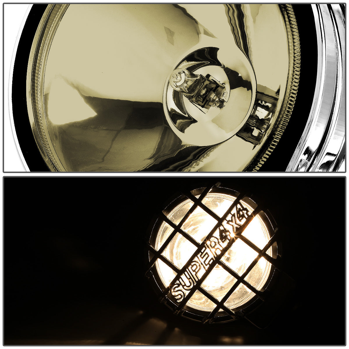 FAROS DE NIEBLA UNIVERSAL - ROUND - 6 INCH SUPER 4X4 - W/ SWITCH - H3 BULB - SMOKE / CHROME