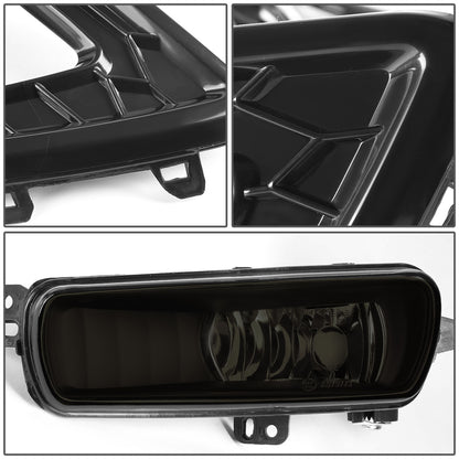 FAROS DE NIEBLA 15-17 FORD FOCUS 4-DR - DOES NOT FIT ELECTRIC MODELS - LED DRL - W/ BEZEL - NO SWITCH - BLACK / SMOKE