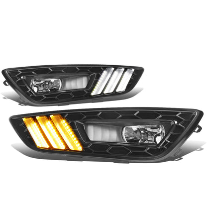 FAROS DE NIEBLA 15-17 FORD FOCUS 4-DR - DOES NOT FIT ELECTRIC MODELS - LED DRL - W/ BEZEL - NO SWITCH - BLACK / WHITE