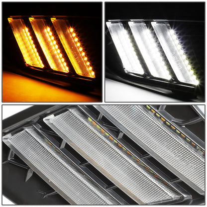 FAROS DE NIEBLA 15-17 FORD FOCUS 4-DR - DOES NOT FIT ELECTRIC MODELS - LED DRL - W/ BEZEL - NO SWITCH - BLACK / WHITE