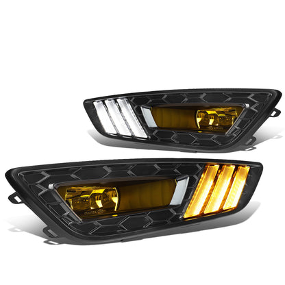 FAROS DE NIEBLA 15-17 FORD FOCUS 4-DR - DOES NOT FIT ELECTRIC MODELS - LED DRL - W/ BEZEL - NO SWITCH - BLACK / YELLOW