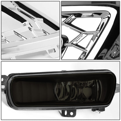 FAROS DE NIEBLA 15-17 FORD FOCUS 4-DR - DOES NOT FIT ELECTRIC MODELS - LED DRL - W/ BEZEL - NO SWITCH - CHROME / SMOKE