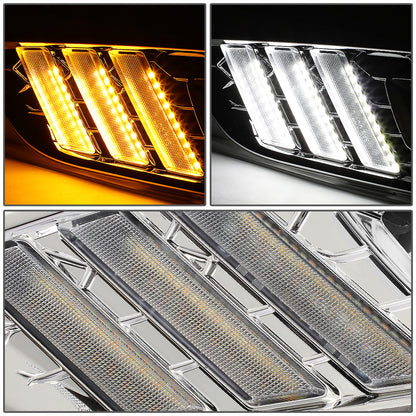 FAROS DE NIEBLA 15-17 FORD FOCUS 4-DR - DOES NOT FIT ELECTRIC MODELS - LED DRL - W/ BEZEL - NO SWITCH - CHROME / WHITE