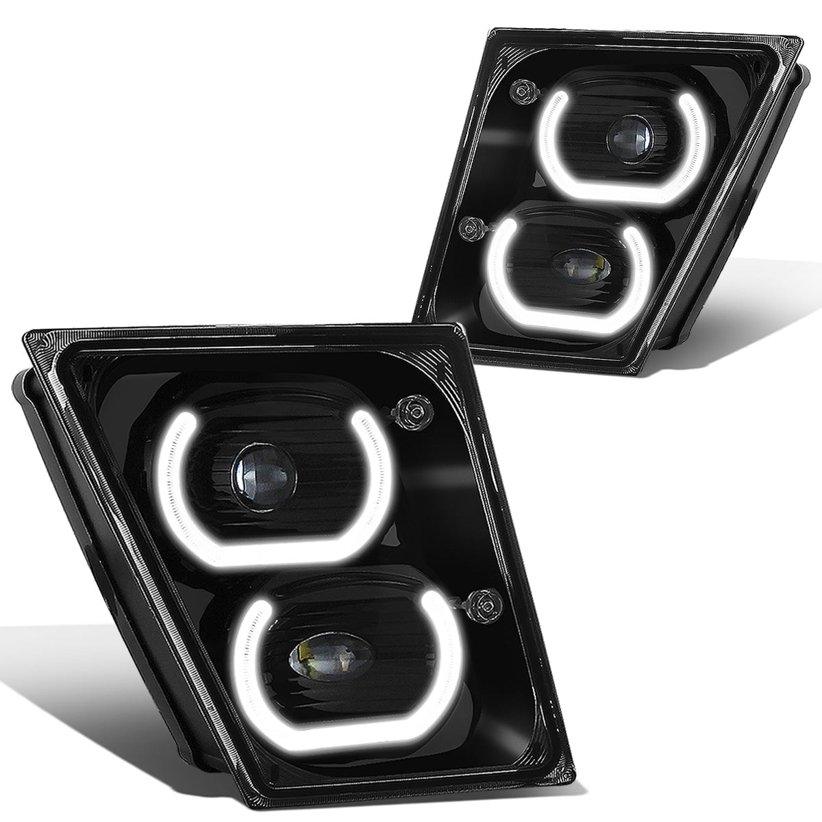 FAROS DE NIEBLA 04-18 VOLVO VN VNL 300, 400, 430, 630, 740, 760, 860 - HALO DRL WILL REQUIRE WIRING TO EXISTING LIGHTING - BLACK