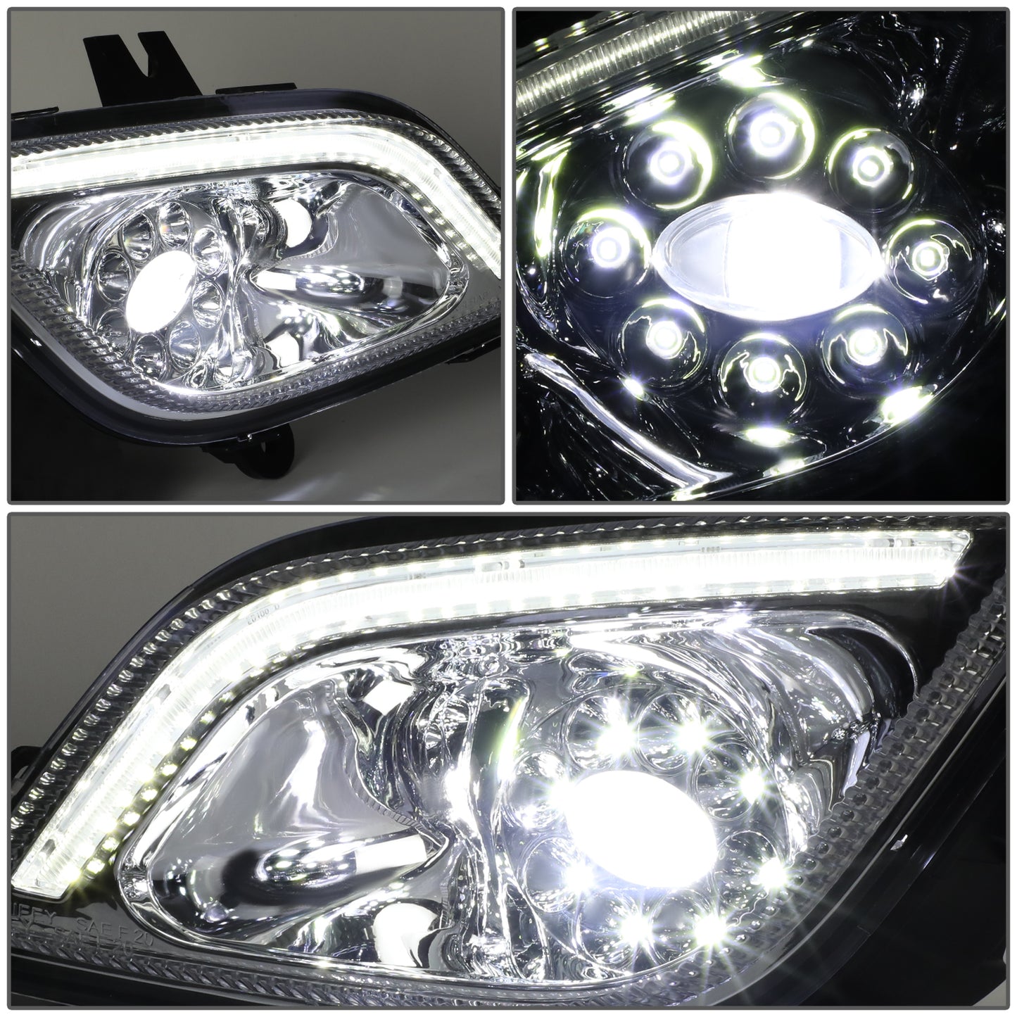 FAROS DE NIEBLA 18-22 FREIGHTLINER CASCADIA - PROJECTOR - 3D - FULL LED - CHROME