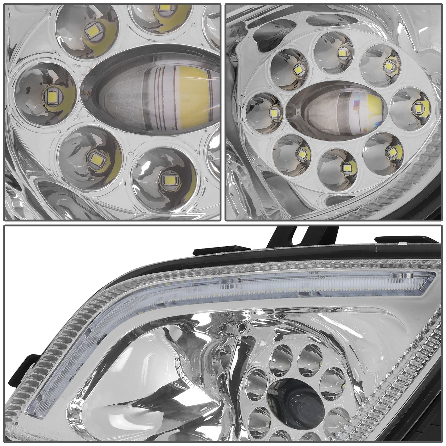FAROS DE NIEBLA 18-22 FREIGHTLINER CASCADIA - PROJECTOR - 3D - FULL LED - CHROME
