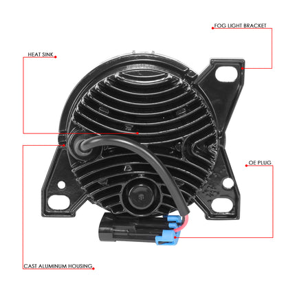 FAROS DE NIEBLA 08-15 KENWORTH T660 / 13-20 PETERBILT 579 / 11-20 PETERBILT 587 - REFLECTOR - FULL LED - BLACK