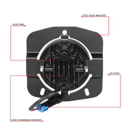 FAROS DE NIEBLA 11-22 KENWORTH T680 - PROJECTOR - FULL LED - CHROME