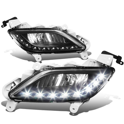 FAROS DE NIEBLA 12-16 HYUNDAI VELOSTER 3-DR - LED DRL - W/ SWITCH - 881 BULB - BLACK