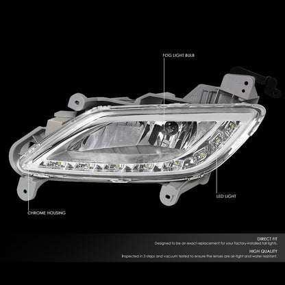 FAROS DE NIEBLA 12-16 HYUNDAI VELOSTER - LED DRL - W/ SWITCH - 881 BULB - CLEAR