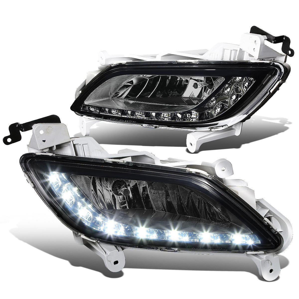 FAROS DE NIEBLA 12-16 HYUNDAI VELOSTER 3-DR - LED DRL - W/ SWITCH - 881 BULB - SMOKE