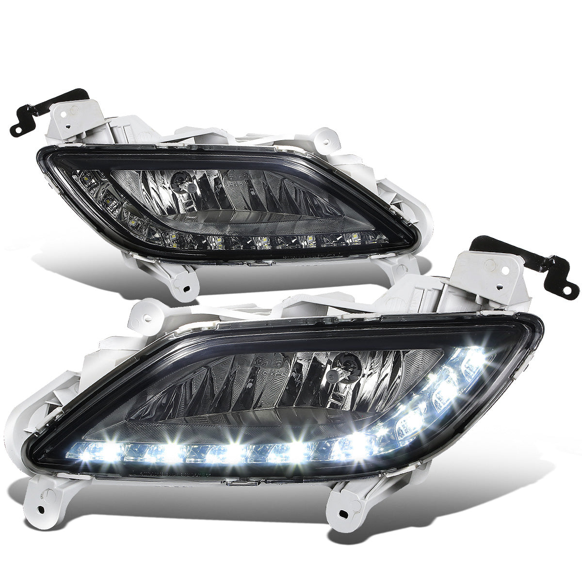 FAROS DE NIEBLA 12-16 HYUNDAI VELOSTER 3-DR - LED DRL - W/ SWITCH - 881 BULB - SMOKE