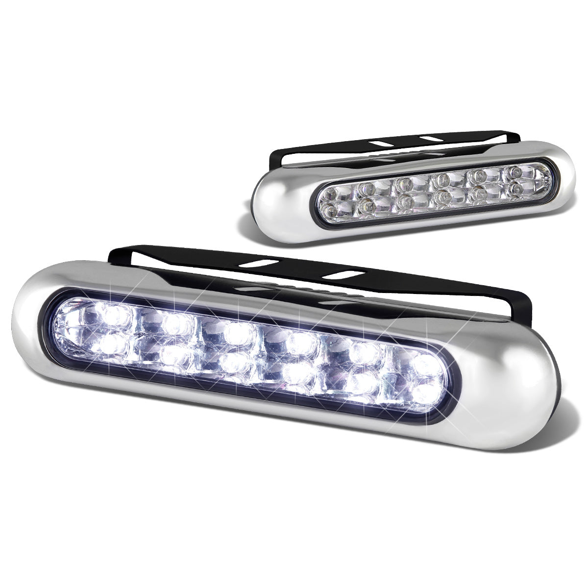 FAROS DE NIEBLA UNIVERSAL - 12 LED - DRL - CLEAR