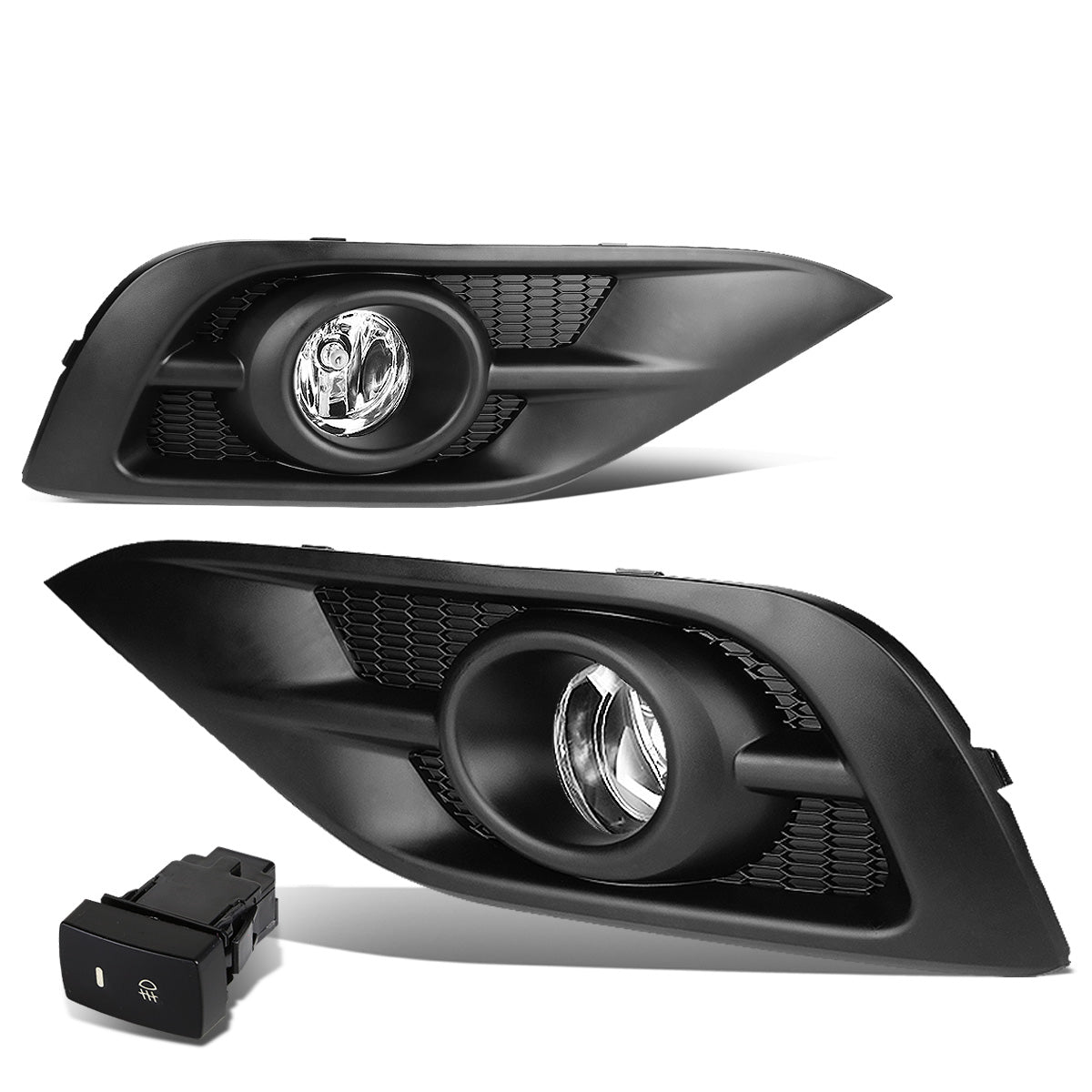 FAROS DE NIEBLA 12-14 HONDA CRV - BLACK TRIM W/ SWITCH - H11 BULB - CLEAR