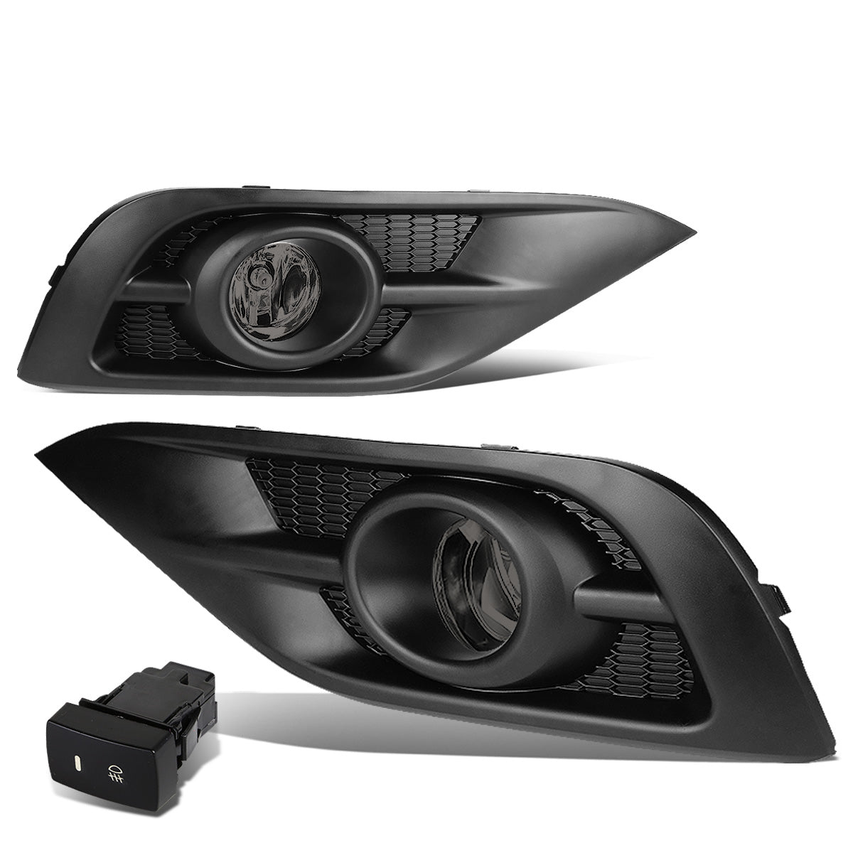 FAROS DE NIEBLA 12-14 HONDA CRV - BLACK TRIM W/ SWITCH - H11 BULB - SMOKE
