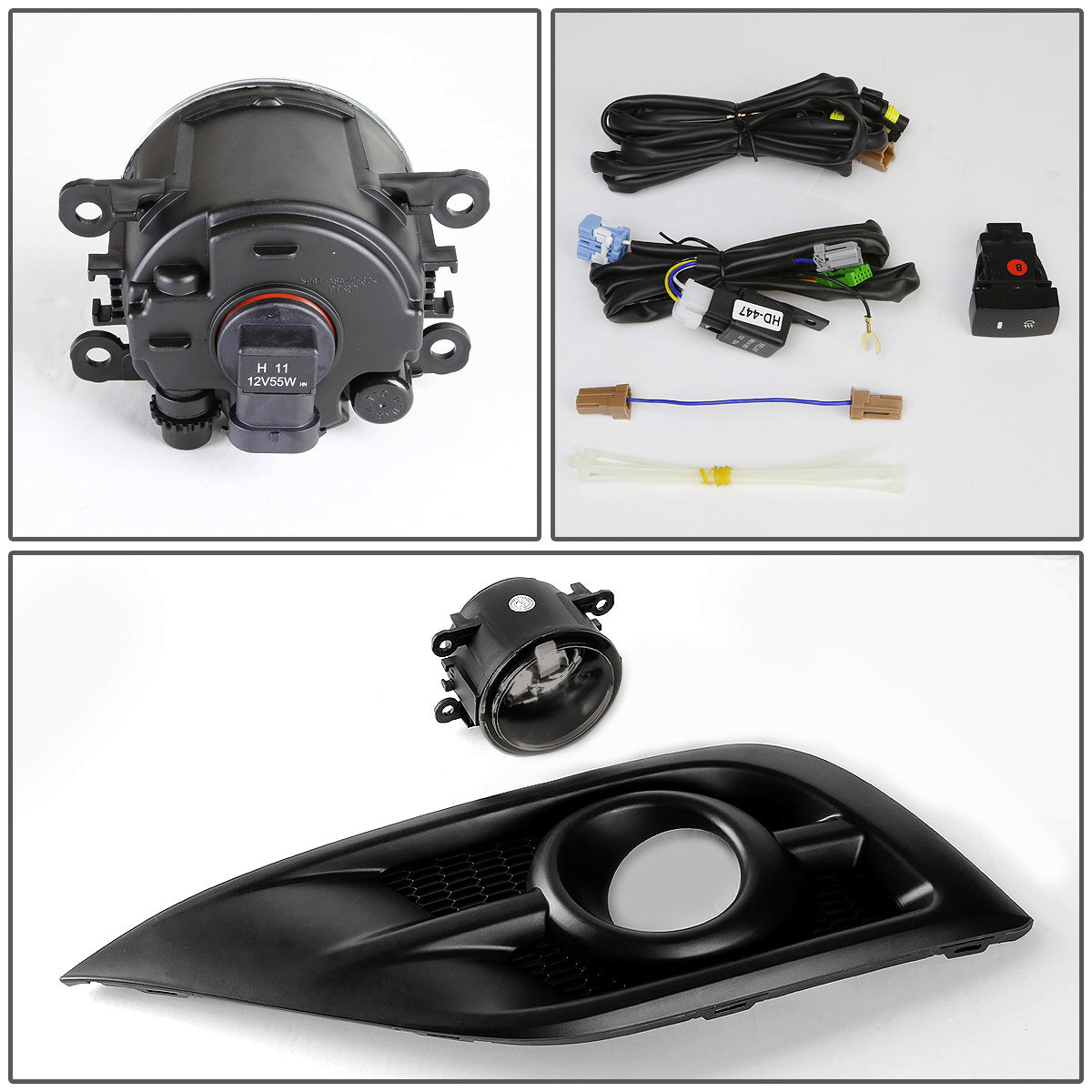 FAROS DE NIEBLA 12-14 HONDA CRV - BLACK TRIM W/ SWITCH - H11 BULB - SMOKE