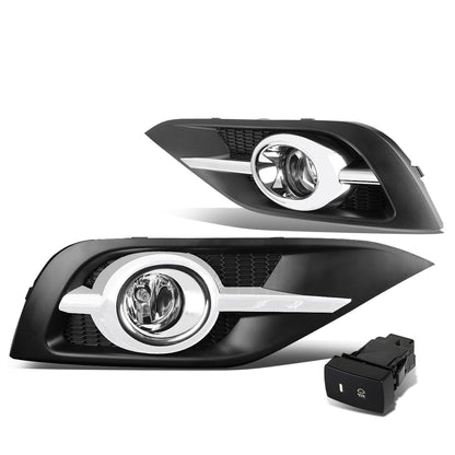 FAROS DE NIEBLA 12-14 HONDA CRV - CHROME TRIM W/ SWITCH - H11 BULB - CLEAR