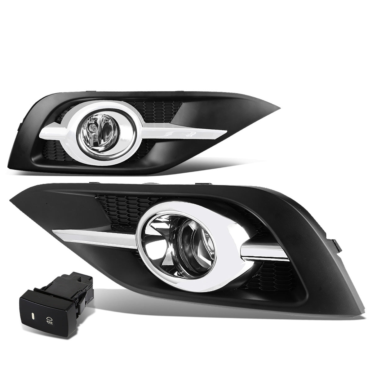 FAROS DE NIEBLA 12-14 HONDA CRV - CHROME TRIM W/ SWITCH - H11 BULB - CLEAR