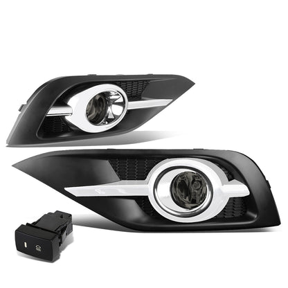 FAROS DE NIEBLA 12-14 HONDA CRV - CHROME TRIM W/ SWITCH - H11 BULB - SMOKE
