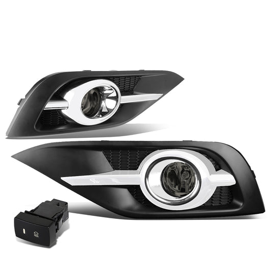 FAROS DE NIEBLA 12-14 HONDA CRV - CHROME TRIM W/ SWITCH - H11 BULB - SMOKE