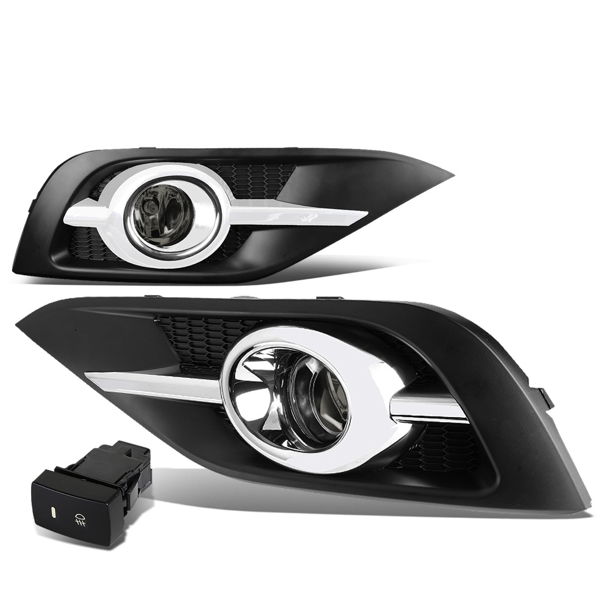 FAROS DE NIEBLA 12-14 HONDA CRV - CHROME TRIM W/ SWITCH - H11 BULB - SMOKE