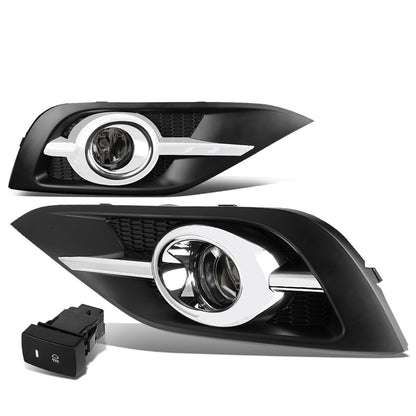 FAROS DE NIEBLA 12-14 HONDA CRV - CHROME TRIM W/ SWITCH - H11 BULB - SMOKE