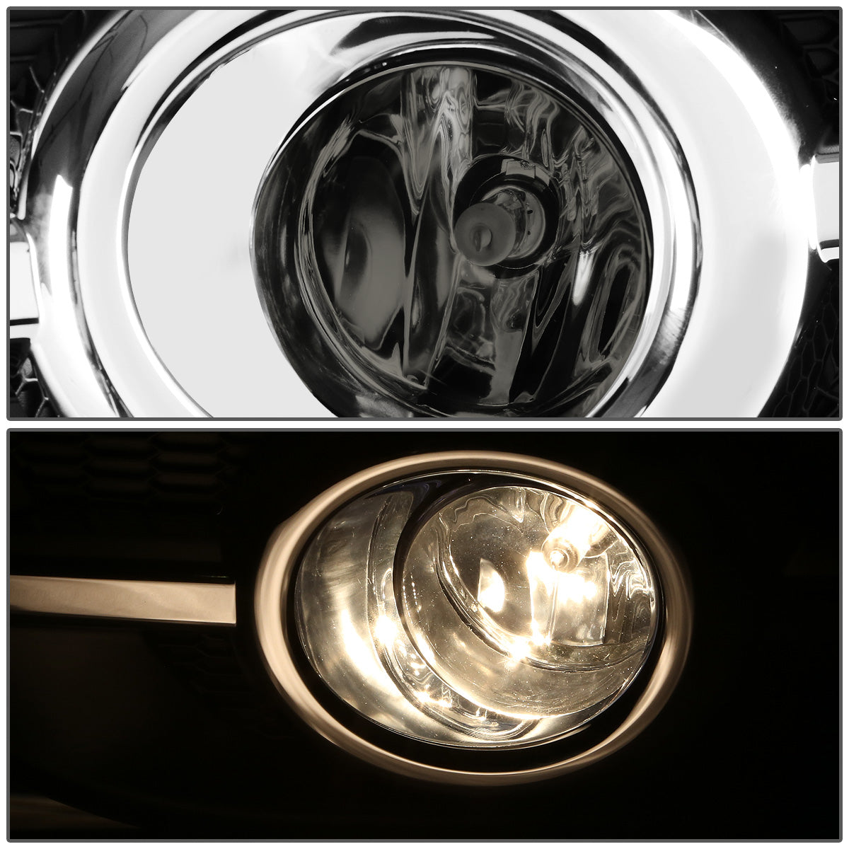 FAROS DE NIEBLA 12-14 HONDA CRV - CHROME TRIM W/ SWITCH - H11 BULB - SMOKE