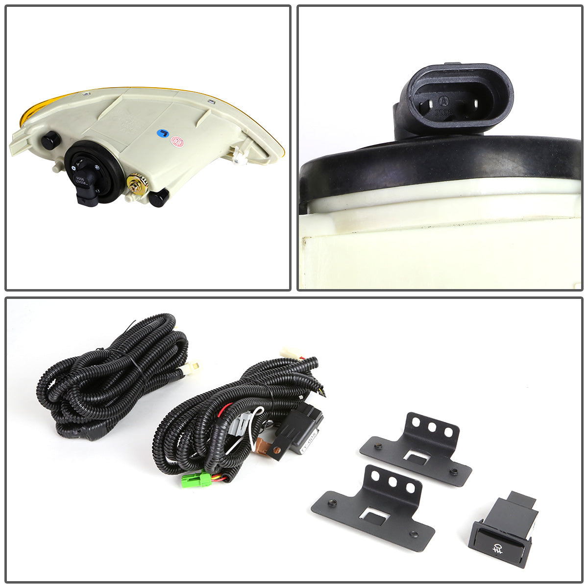 FAROS DE NIEBLA 02-04 TOYOTA CAMRY / 02-03 SOLARA / 05-08 COROLLA - W/ SWITCH - 9006 BULB - AMBER
