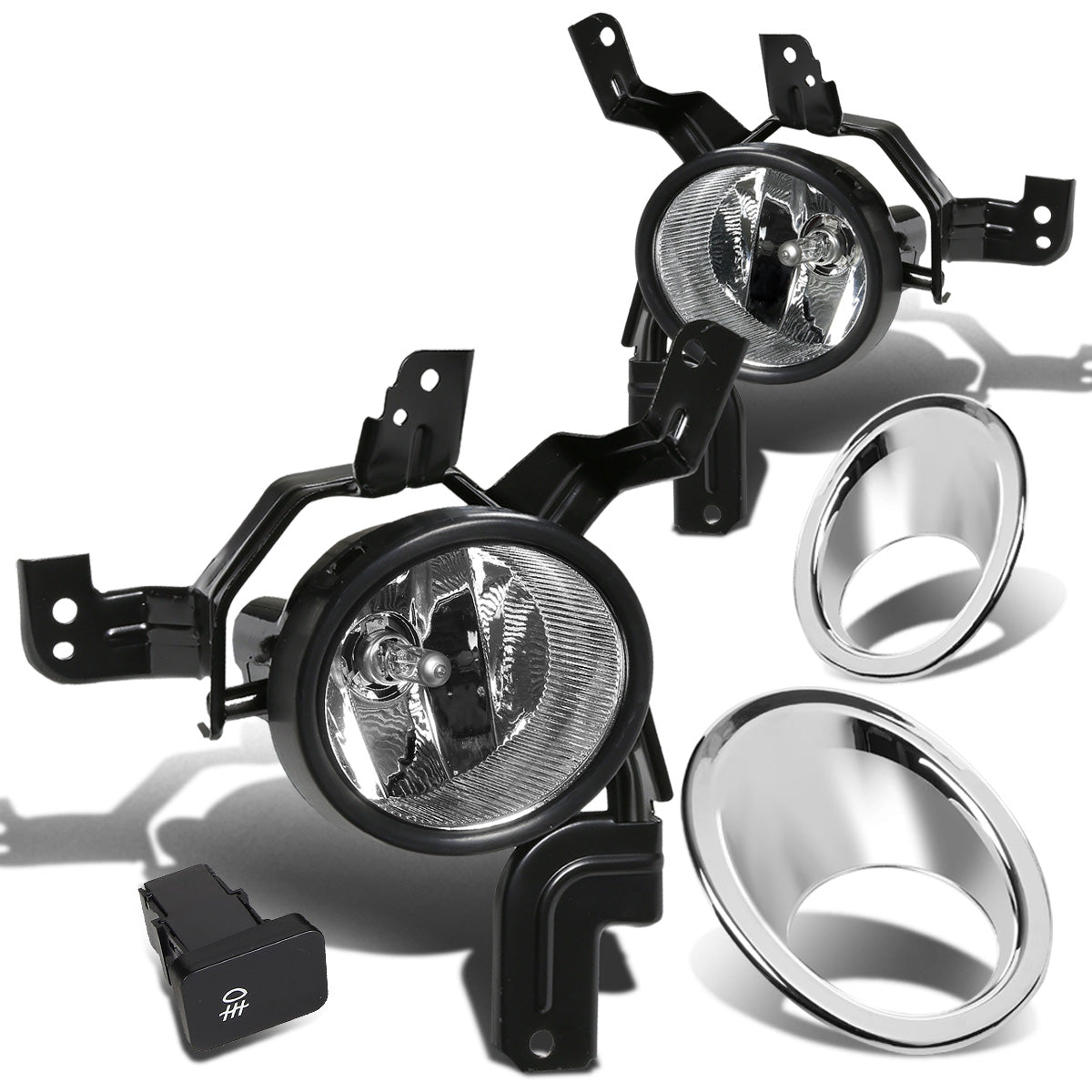 FAROS DE NIEBLA 07-09 HONDA CRV - W/ SWITCH - W/ CHROME BEZEL - H11 BULB - CLEAR