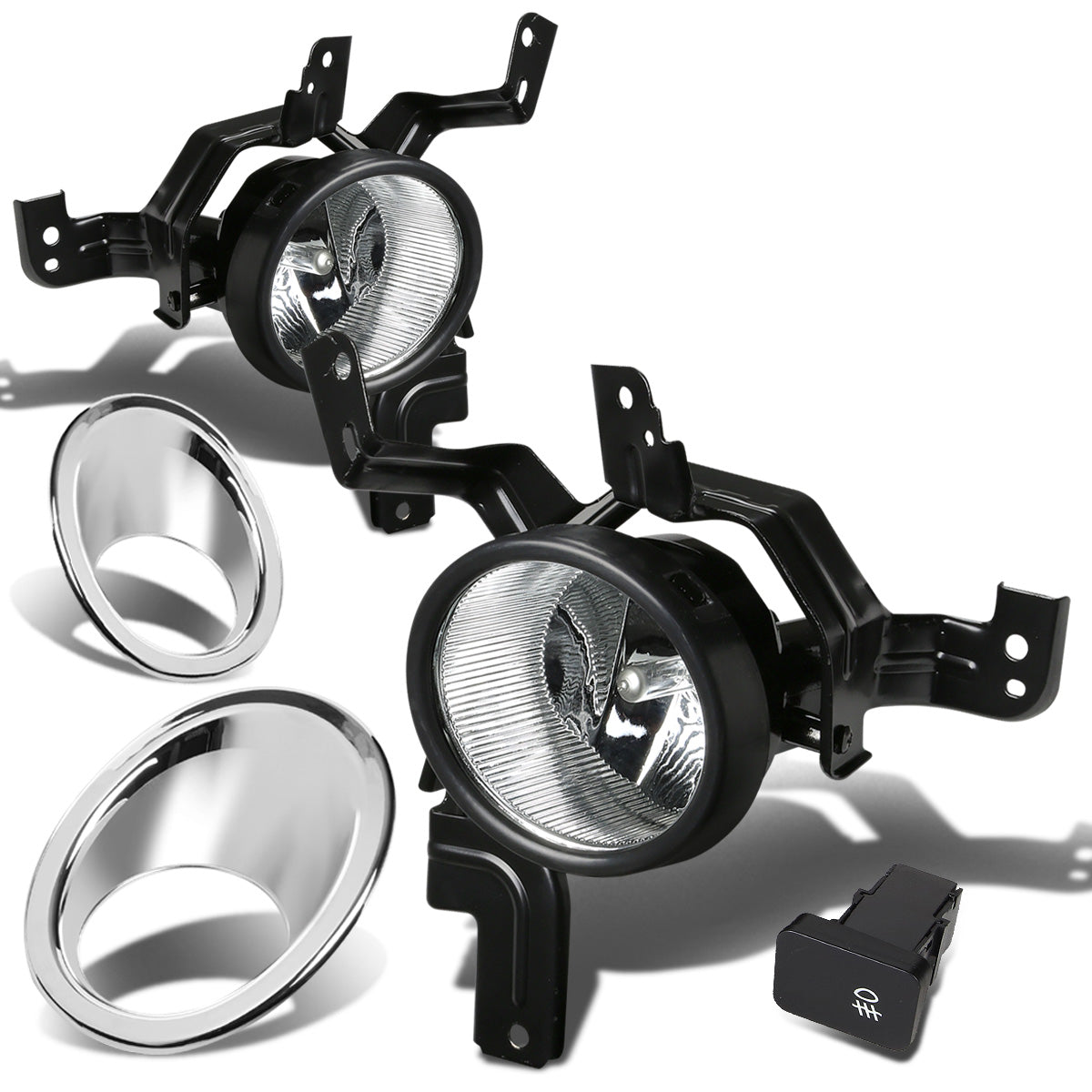 FAROS DE NIEBLA 07-09 HONDA CRV - W/ SWITCH - W/ CHROME BEZEL - H11 BULB - CLEAR