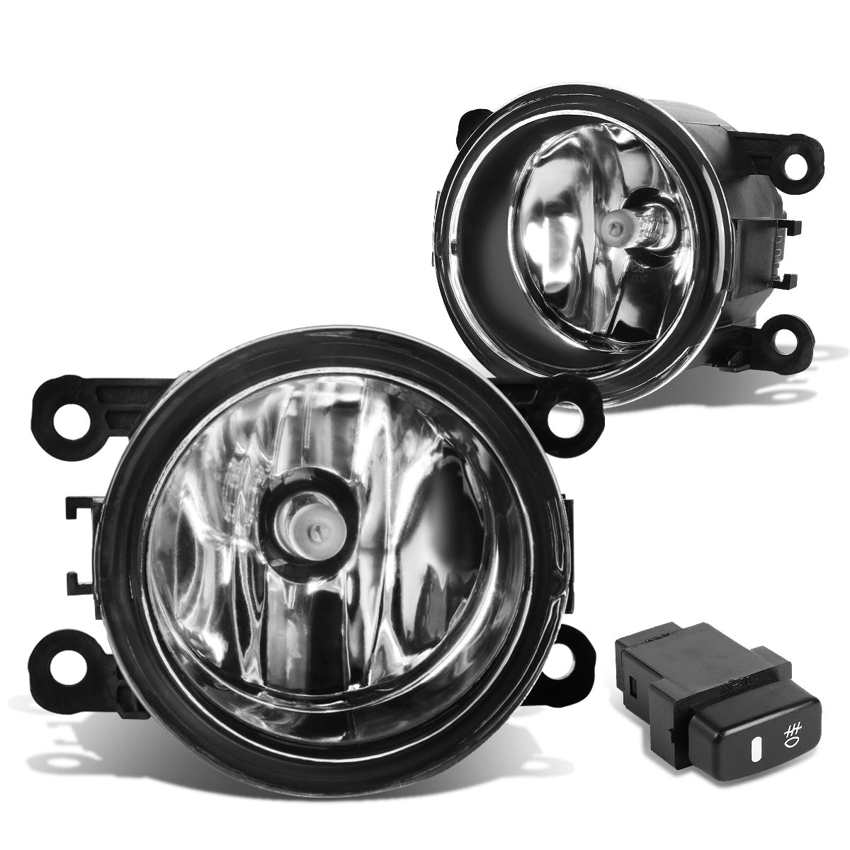 FAROS DE NIEBLA 10-14 MITSUBISHI MONTERO / 10-15 MITSUBISHI MONTERO SPORT - WITH SWITCH - H11 BULB - CHROME / CLEAR