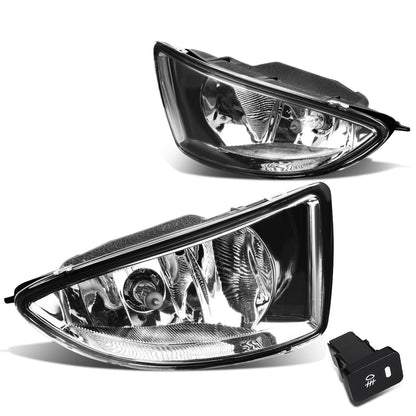 FAROS DE NIEBLA 04-05 HONDA CIVIC DX SEDAN, HX COUPE - WITH SWITCH - H11 BULB - CHROME / CLEAR